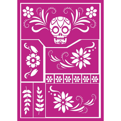 Schminkschablonen mehrfach | Dia de los Muertos-Guirca-Deinparadies.ch