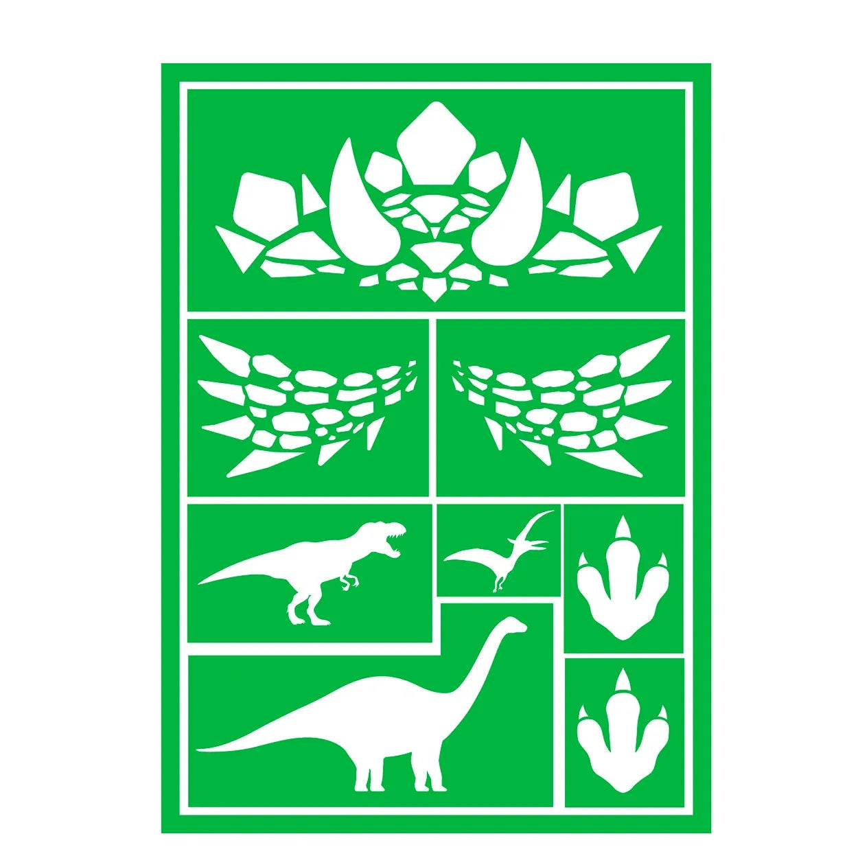 Schminkschablonen mehrfach | Dinosaurier-Guirca-Deinparadies.ch