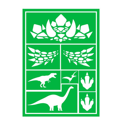 Schminkschablonen mehrfach | Dinosaurier-Guirca-Deinparadies.ch