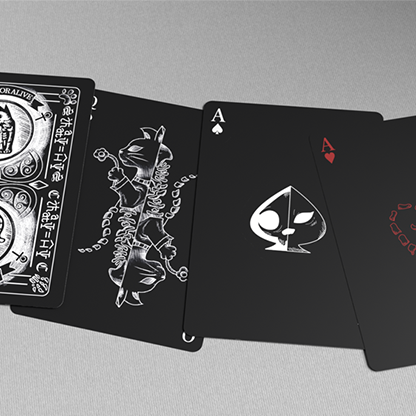 Schrodinger's Cat: Quantum Gilded Dead Black Playing Cards-GABANGEL-Deinparadies.ch