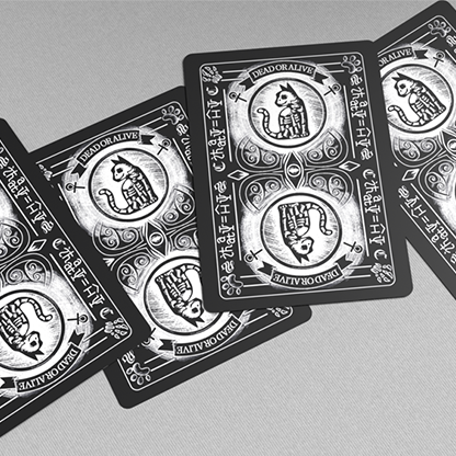 Schrodinger's Cat: Quantum Gilded Dead Black Playing Cards-GABANGEL-Deinparadies.ch