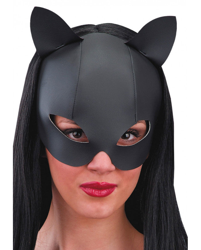 Schwarze Katzenmaske aus Kunstleder-Carnival Toys-Deinparadies.ch