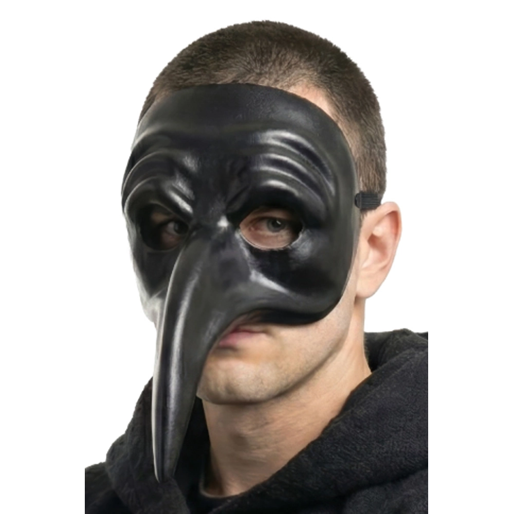 Schwarze Maske mit langer Nase-Carnival Toys-Deinparadies.ch