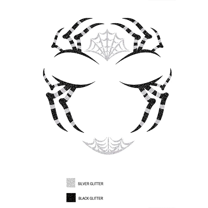 Schwarze Spinne Glitzer Klebetattoo-Guirca-Deinparadies.ch