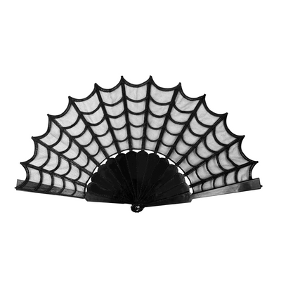 Schwarzer Gothik Fächer Spinnennetz-Guirca-Deinparadies.ch