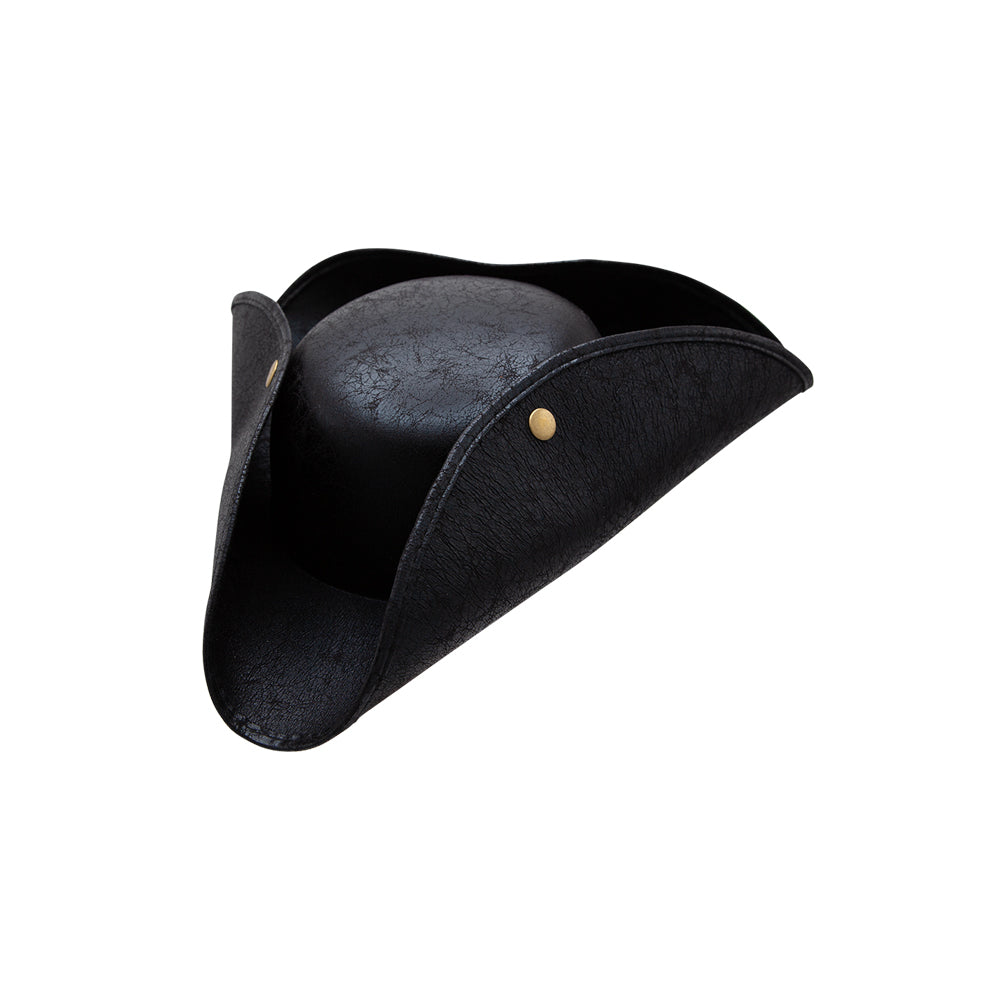 Schwarzer Kunstleder Piratenhut-Wicked-Deinparadies.ch