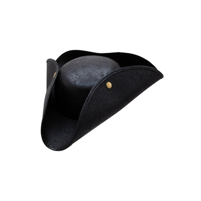 Schwarzer Kunstleder Piratenhut-Wicked-Deinparadies.ch