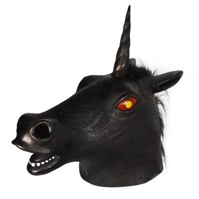 Masque de licorne noire, fournitures de fête pour hibou Deinparadies.ch