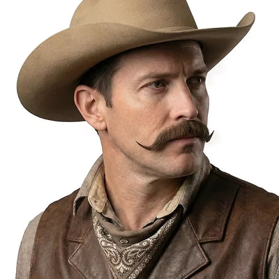 Sheriff Echthaar Schnurrbart | weiss-Metamorph-Deinparadies.ch