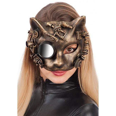 Steampunk-Maske Katze gold Carnival Toys bei Deinparadies.ch