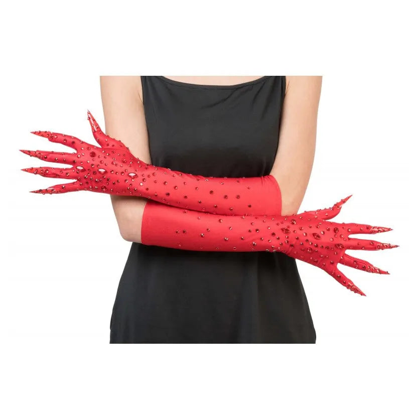 Teufelin Handschuhe mit Krallen | rot-Smiffys-Deinparadies.ch
