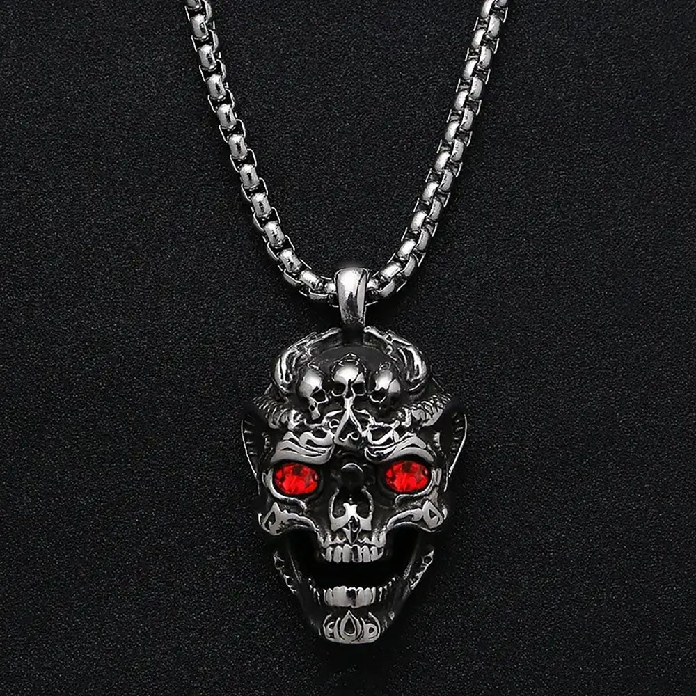 Skull with red eyes | Pendant with chain Party Owl Supplies Deinparadies.ch