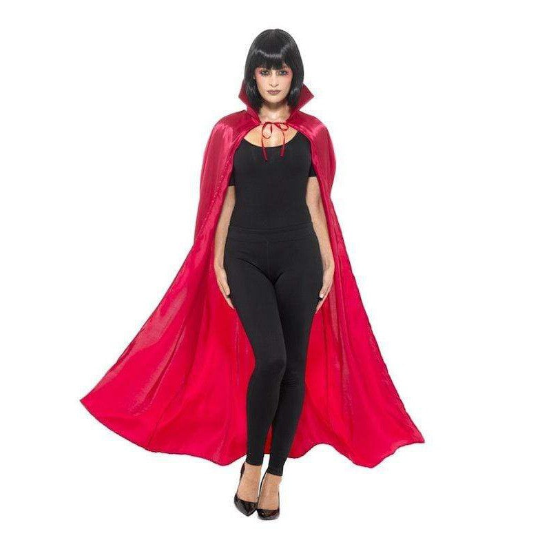 Cape with stand-up collar satin red Smiffys Deinparadies.ch