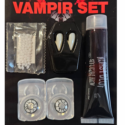 Vampirset mit Kontaktlinsen und Blut-Catcher-Deinparadies.ch