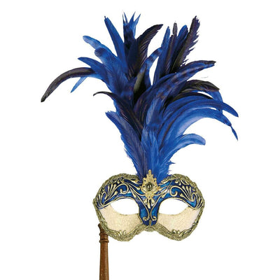 Maschera veneziana con bastone blu Maskworld at Deinparadies.ch