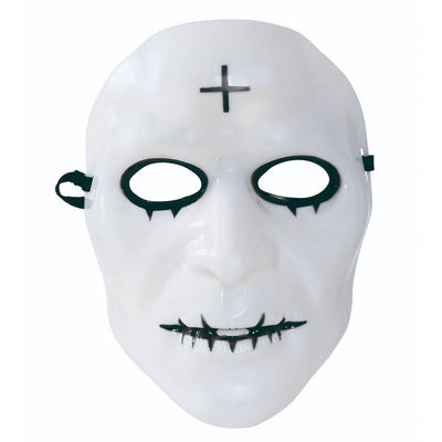 Weisse Horrormaske Mann mit Kreuz-Guirca-Deinparadies.ch