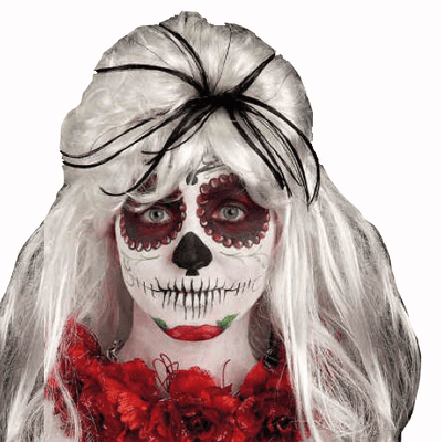 White wig with spider at Carnival Toys Deinparadies.ch