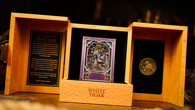 Juego de caja de madera de lujo White Tiger | Arca jugando a las cartas