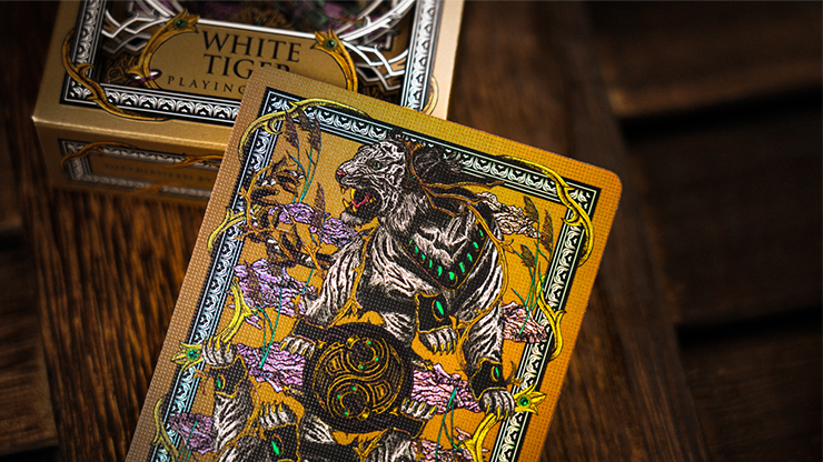 Marco de lujo del tigre blanco | Arca jugando a las cartas
