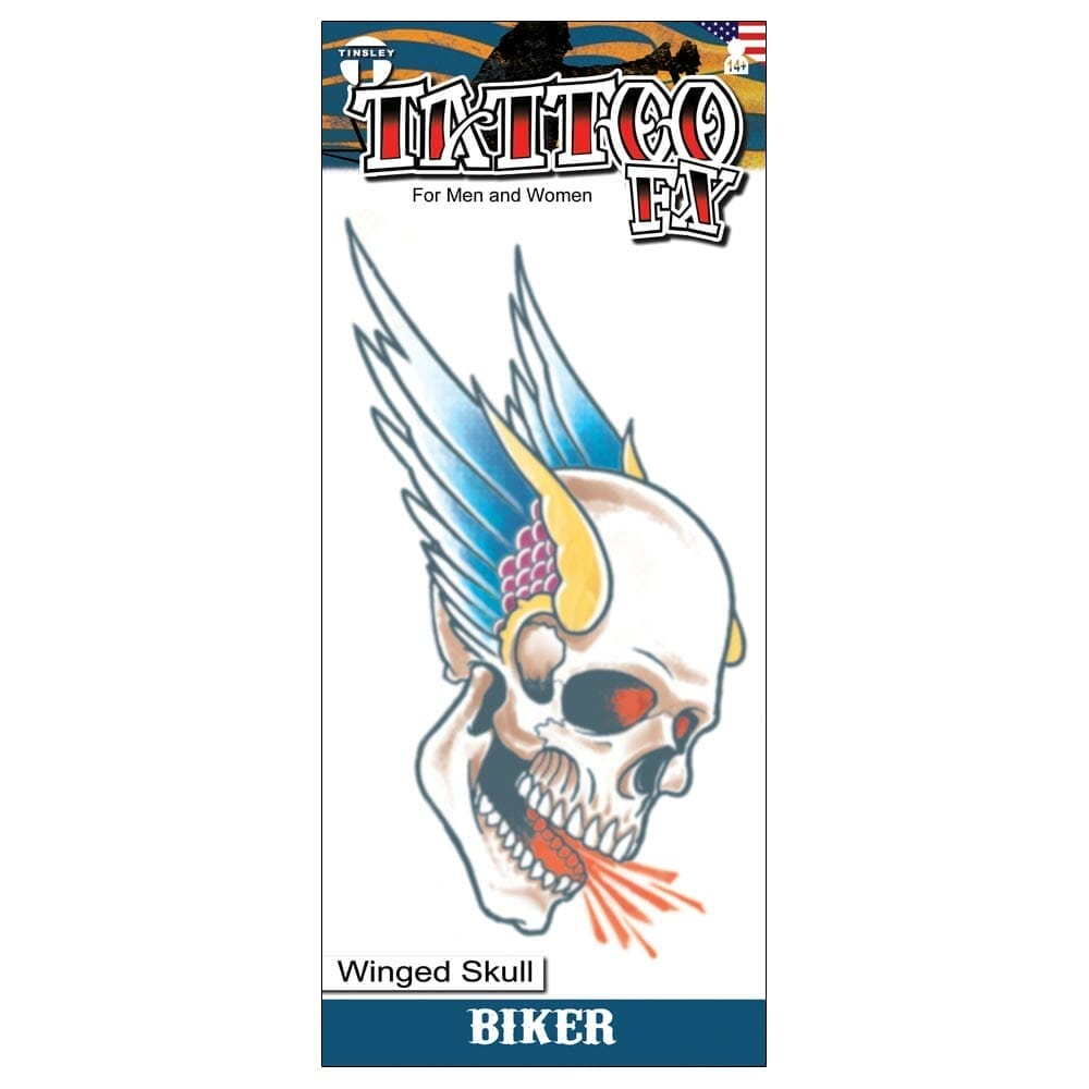 Winged Skull Biker | Klebetattoos-Tinsley Transfers-Deinparadies.ch