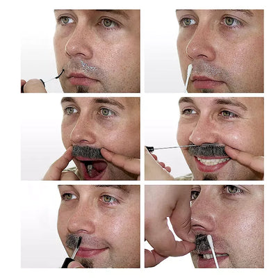 Echthaar Bartset Van Dyke | grau