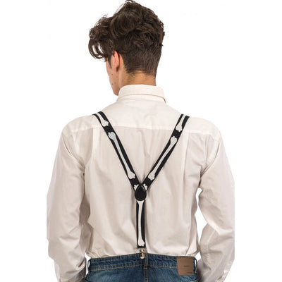 Hosenträger mit Knochenaufdruck