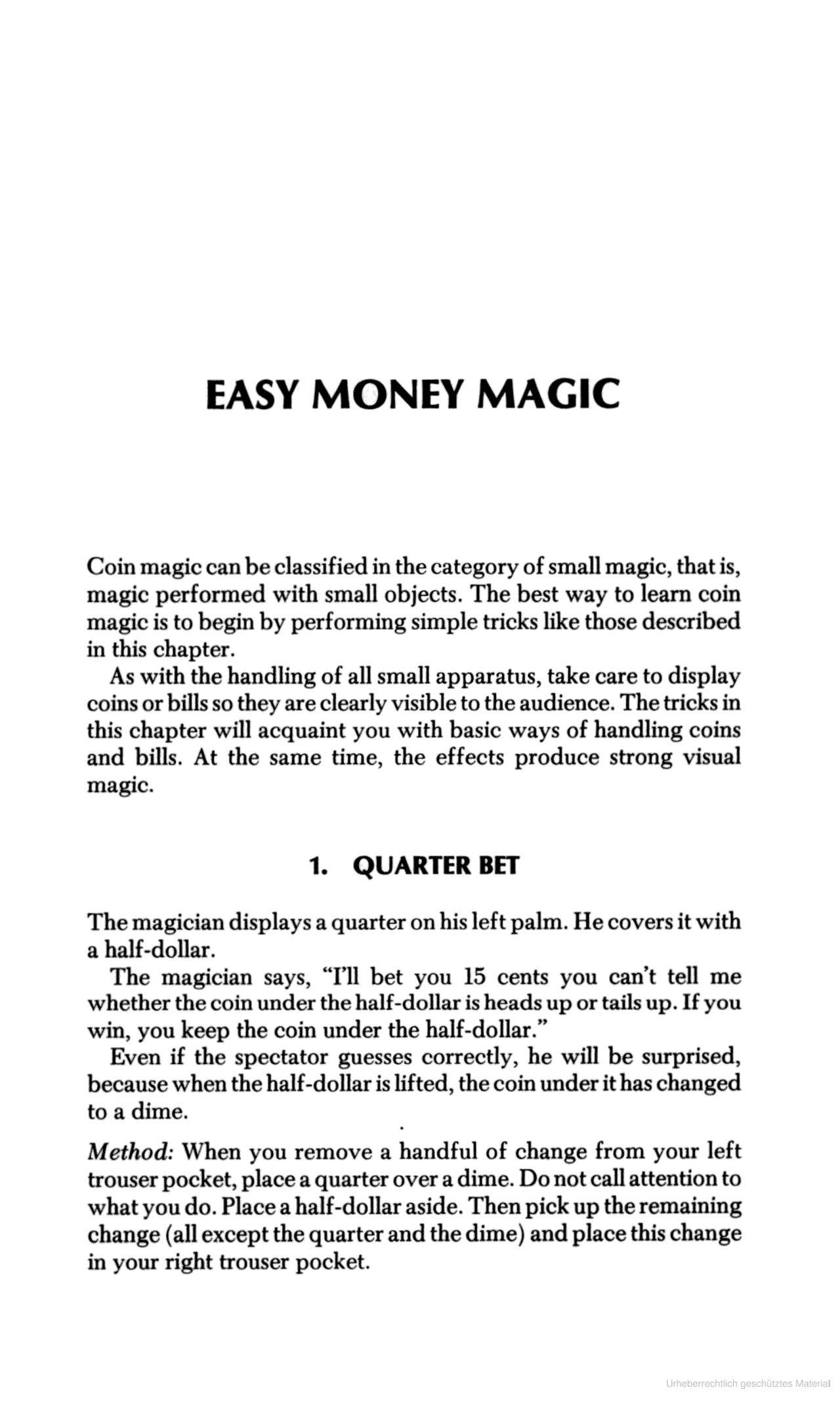 Self-Working Coin Magic: 92 Foolproof Tricks
