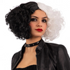 Cruella Kurzhaar Perücke weiss/schwarz
