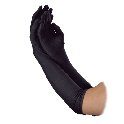 Damenhandschuhe 44cm | schwarz