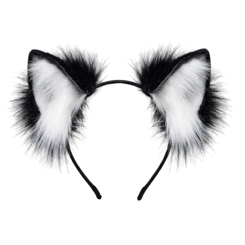 Haarreif fluffiger Fuchs | schwarz