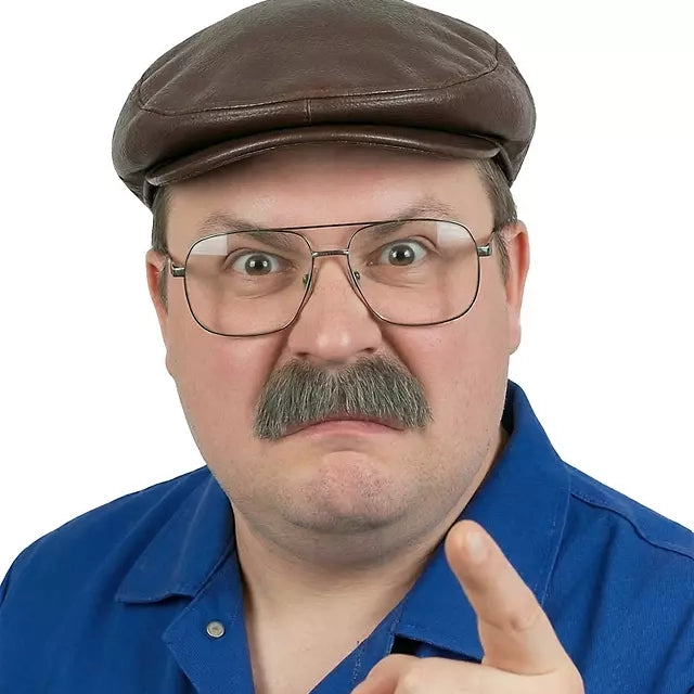 Dicker Echthaar Schnurrbart | grau