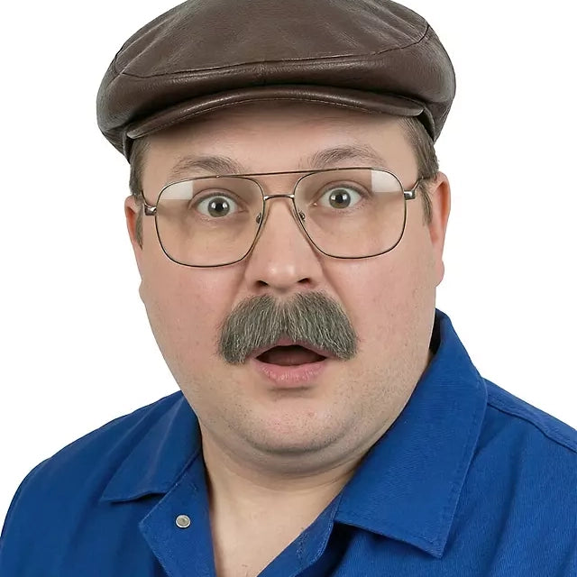 Dicker Echthaar Schnurrbart | grau