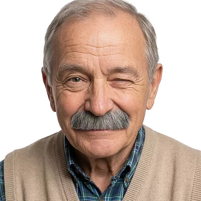 Dicker Echthaar Schnurrbart | grau