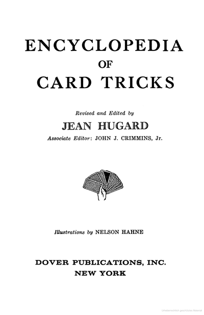 Encyclopedia of Card Tricks by Jean Hugard
