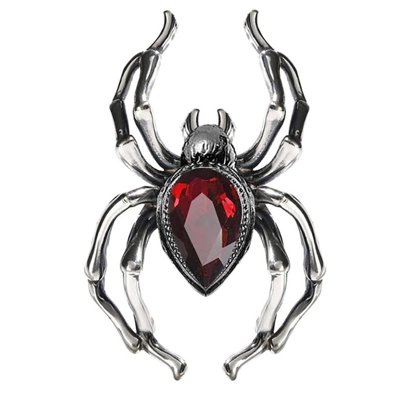 Spinne mit rotem Sterin Fingerring
