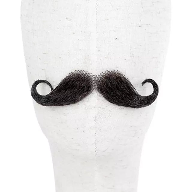 Dicker Echthaar Schnurrbart | weiss