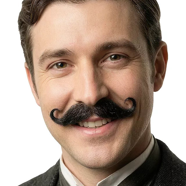 Dicker Echthaar Schnurrbart | weiss