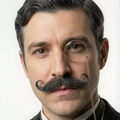 Gentleman Echthaar Schnurrbart | grau