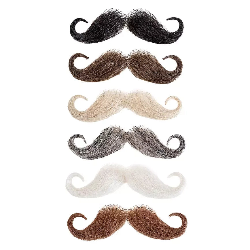 Dicker Echthaar Schnurrbart | weiss