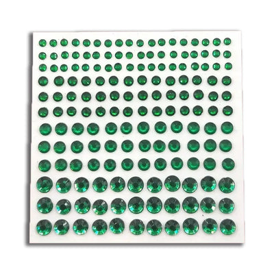 Pegatinas de diamantes de imitación con piedras brillantes - Verde - Party Owl Supplies