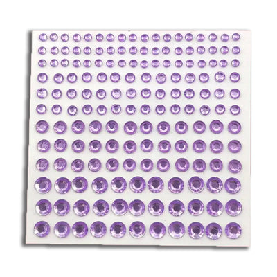 Pegatinas de diamantes de imitación con piedras brillantes - Púrpura - Party Owl Supplies