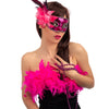 Venezianische Halbmaske mit Fuchsia-Pailletten