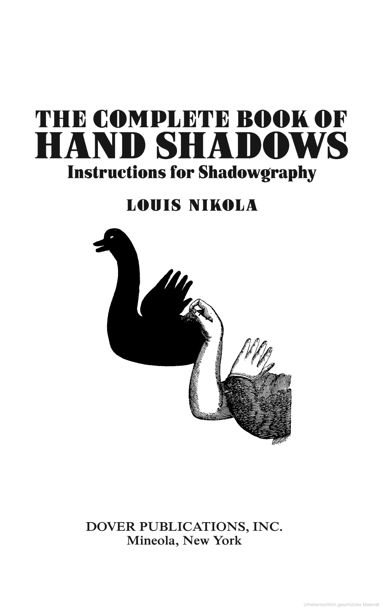 The Complete Book of Hand Shadows | Louis Nikola