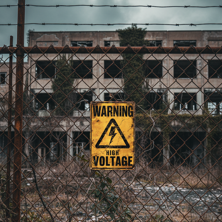 Metallschild | Warning High Voltage