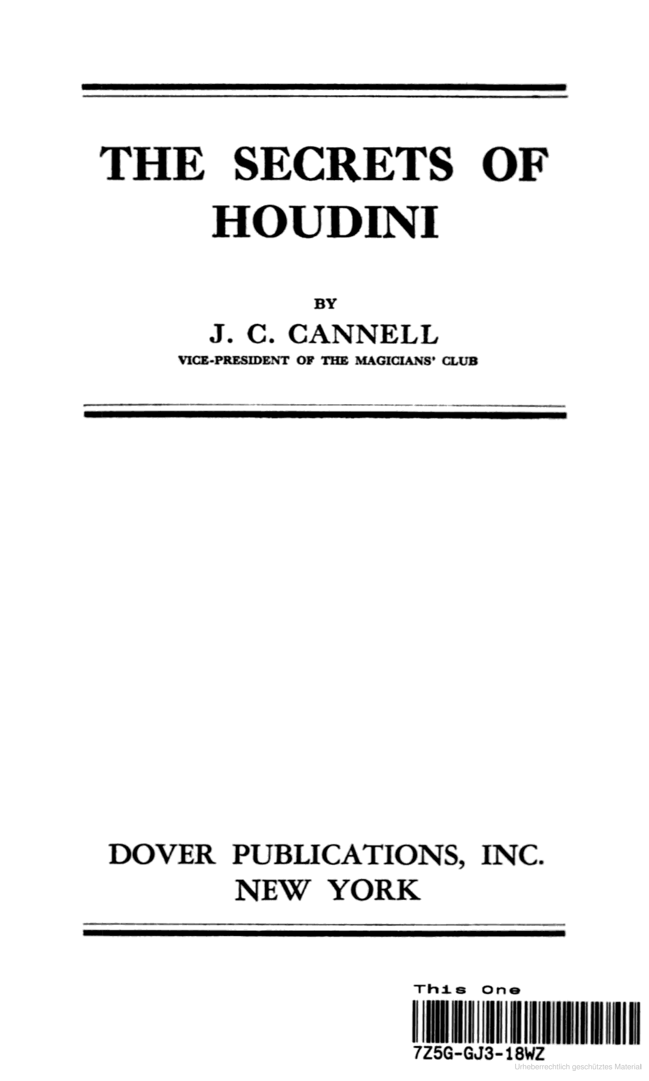 The Secrets of Houdini
