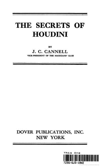 The Secrets of Houdini
