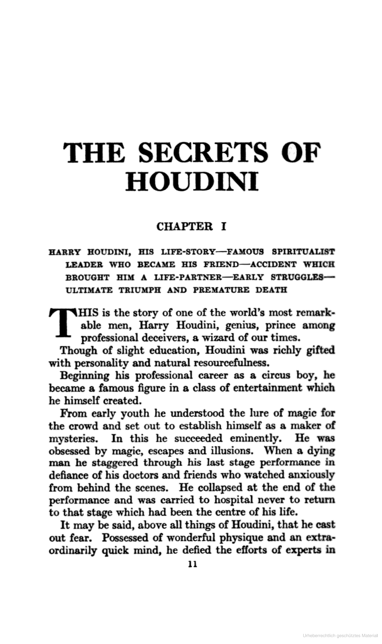 The Secrets of Houdini