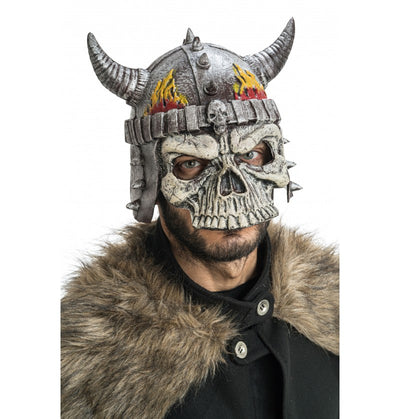 Wikingerhelm mit Totenkopf und Hörnern