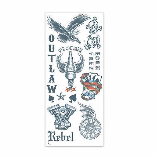 Outlaw Rebel Tattooset | Klebetattoos Tinsley Transfers bei Deinparadies.ch