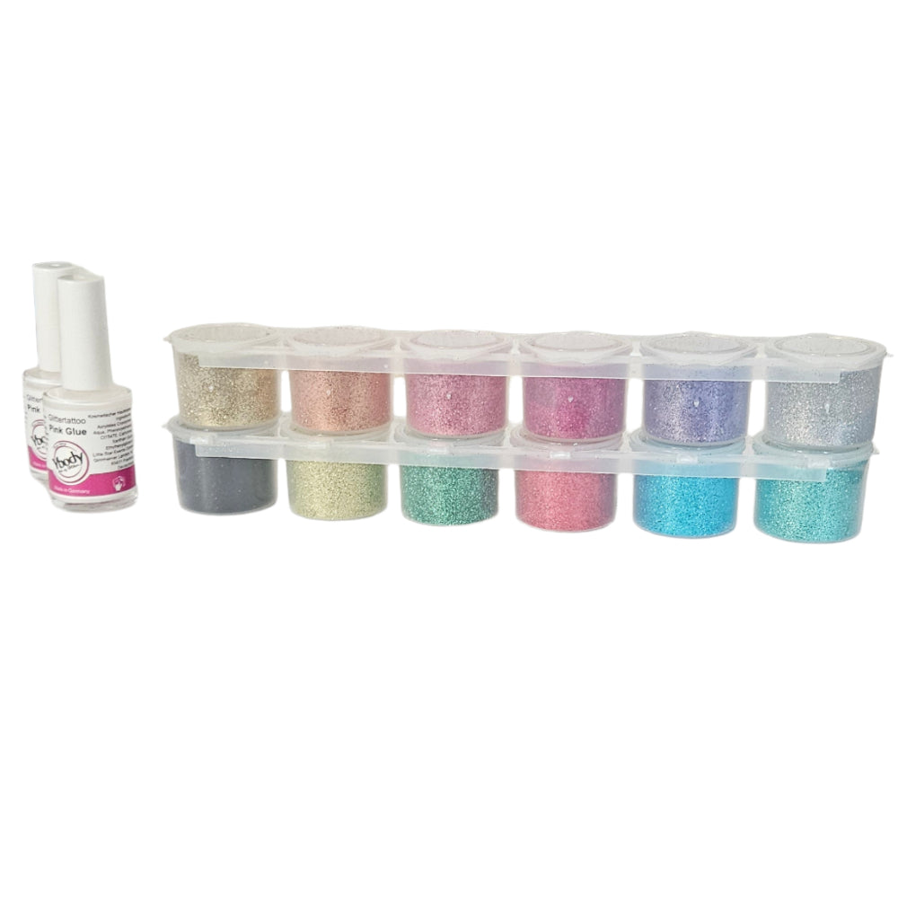 Ybody Glitzertattoo BIO Free Hand Set